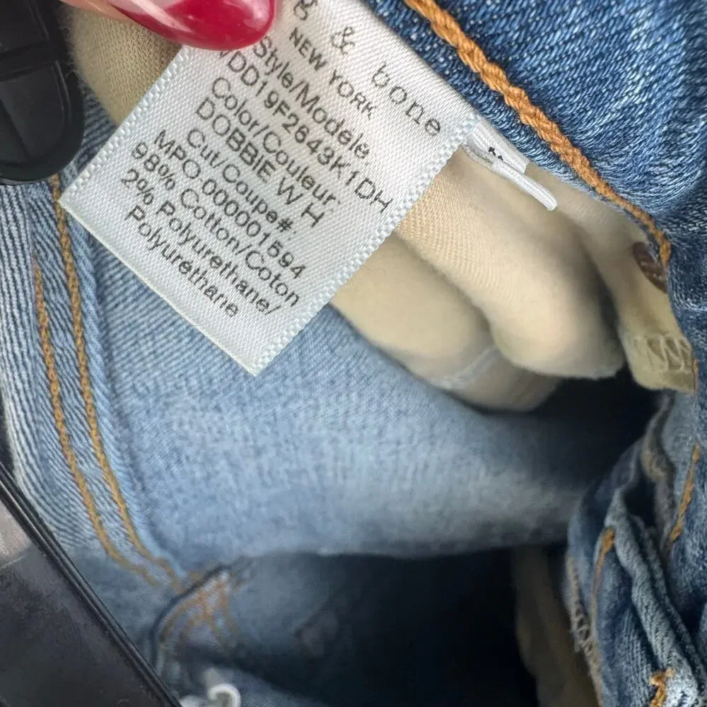 Rag & Bone Jean Women Size 32 Dre Low-Rise Slim Boyfriend Raw Hem Modele - Picture 6 of 8